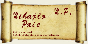 Mihajlo Paić vizit kartica